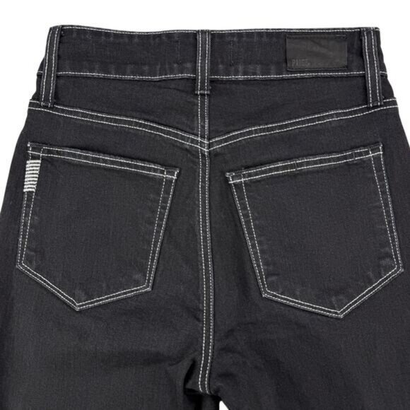 PAIGE Sasha High-Rise Wide Leg Jeans Size 24 Twilight Black - Picture 7 of 9